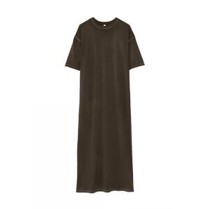 NEW LAUREN MANOOGIAN women's shirt maxi dress in washed ink